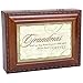 Cottage Garden Grandmas Hold Hands Little While Woodgrain Rope Trim Jewelry Music Box Plays Wonderful World