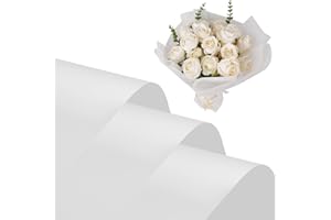 Kosotody 20 Sheets Waterproof Floral Wrapping Paper,Bouquet Packaging Paper for Florist Supplies Wedding Floral Graduation, 22.8x22.8 inch (Misty White)…