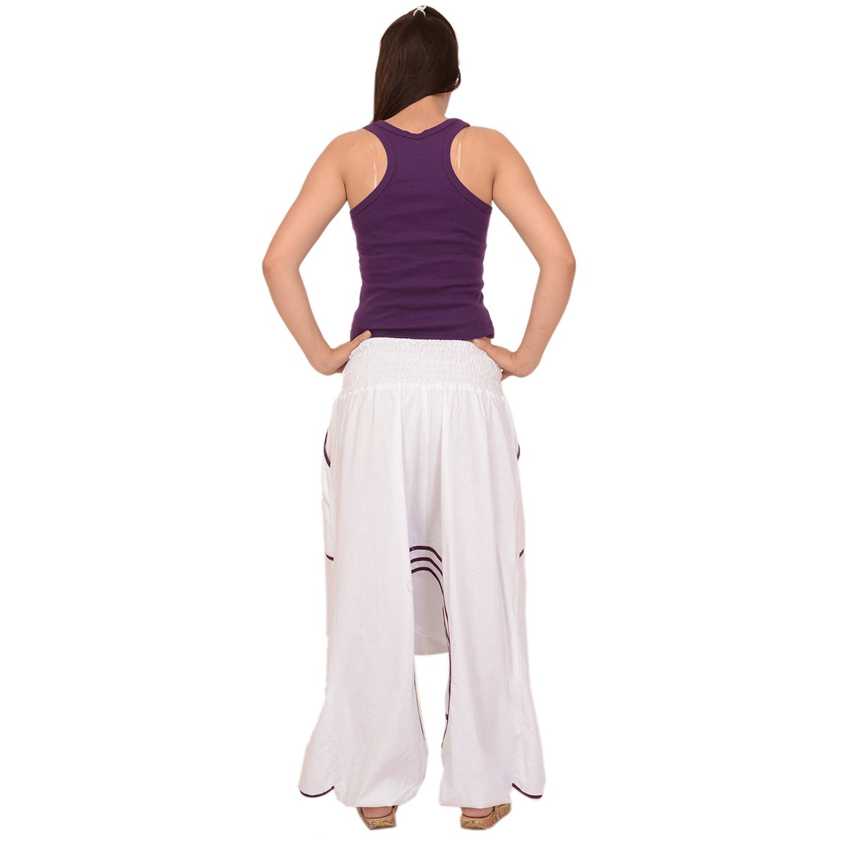 sns yoga cotton afgani yoga trouser for women (white)