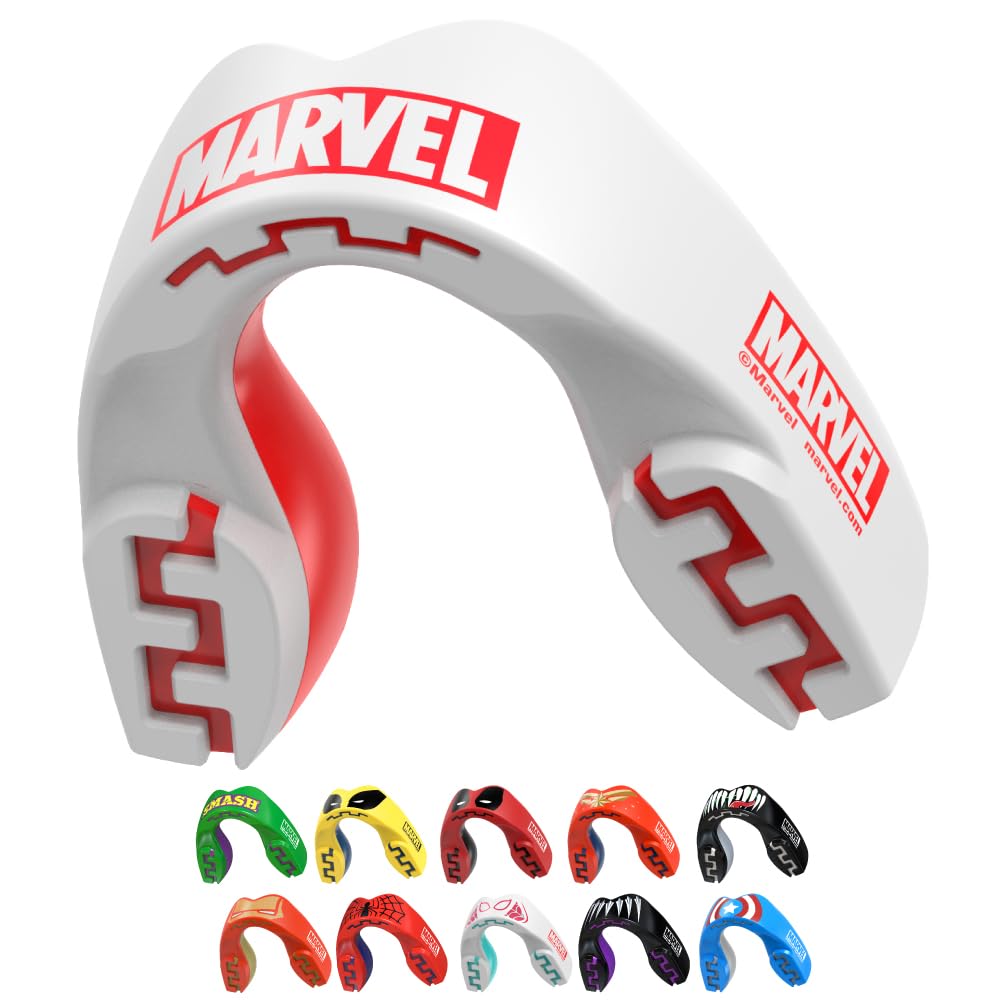 Marvel Logo Sports Mouthguard Dual Layer Premium Protection Adults Gum Shield with Case for Boxing, MMA, Rugby, Martial Arts, Judo and All Contact Sports — image 1