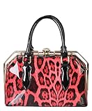 Rimen & Co. Faux PU Leather Shinny Patent Animal Print Doctor Women's Purse Handbag BM-2577