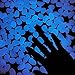 LoveS 200 Pcs Glow in the Dark Pebbles, Garden Decorative Stones for Walkway, yards, Indoor , Patio Decorations (Blue)