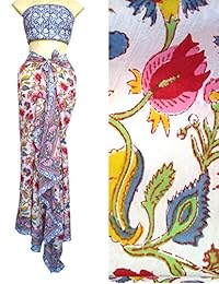 Rastogi Handicrafts - Pareo para mujer (100% algodón, 73 x 44 pulgadas)