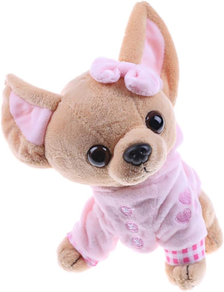 cA0boluoC Mini Cute Cartoon Chihuahua Soft Toys Plush Doll Stuffed Puppy Mascot for Kids Girls - Pink