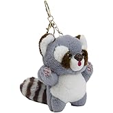 Cute Keychain Kawaii Accessories Decorative Pendants for Backpacks Gifts for Women (Grey Raccoon)