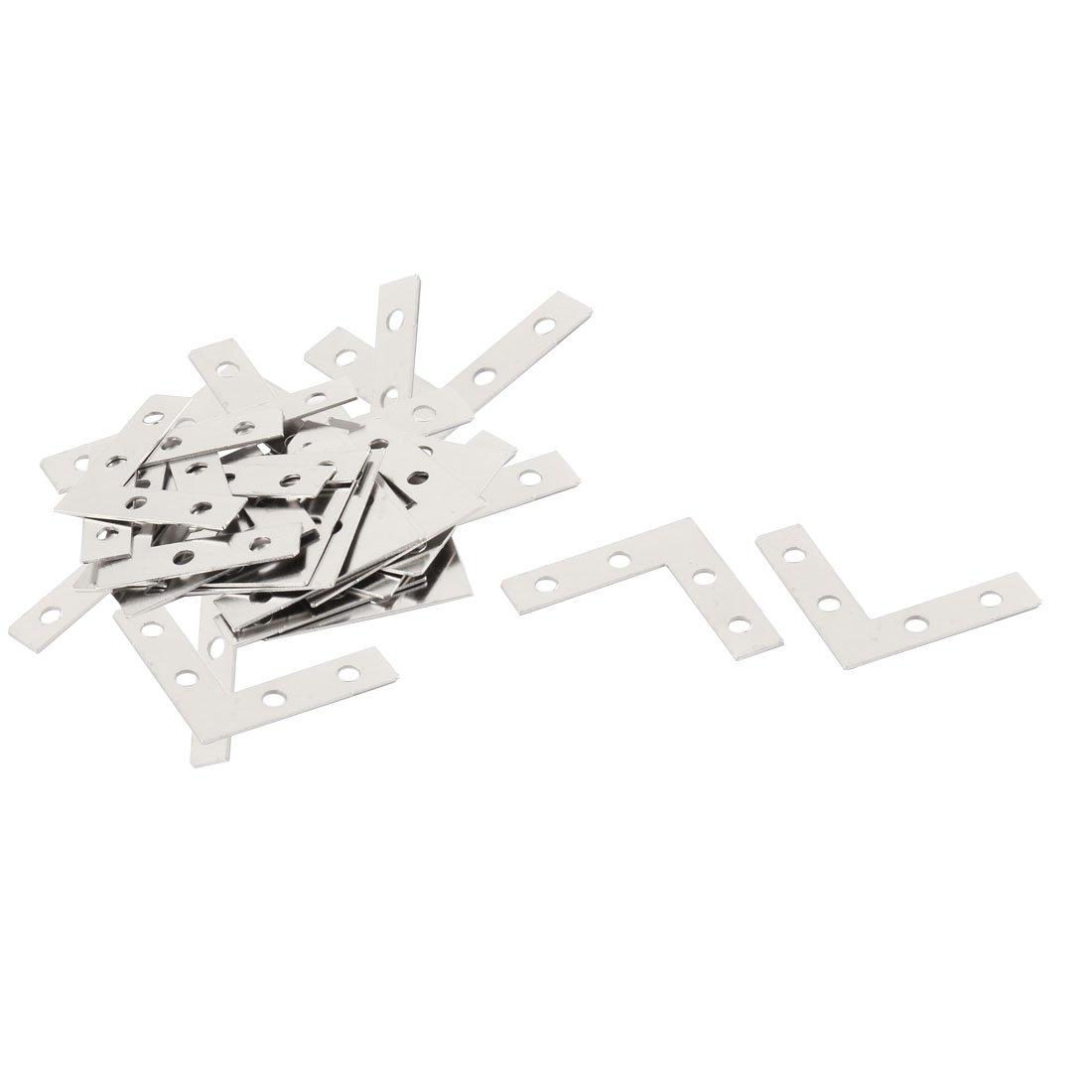 Sourcingmap Metal Family L Shaped Angle Fixing Support Bracket Flat Repair Plates 38 x 38mm 30pcs