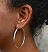 Sterling Silver Continuous Endless Hoop Earrings, (2mm Tube) (52, sterling-silver)