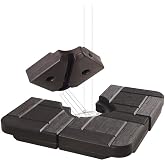 FRUITEAM 4-Pcs Patio Offset Umbrella Base, Heavy Duty Cantilever Umbrellas Weight Stand, Water Sand Filling Spouts, 190lbs Weights Base for 8-10ft Outdoor Hanging Umbrellas Use