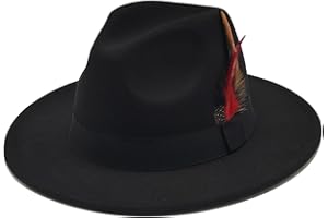 MIVBUKS Mens Fedora Hats Classic Wide Brim Fedora Hat for Women Men Dress Hats Panama Hat with Band