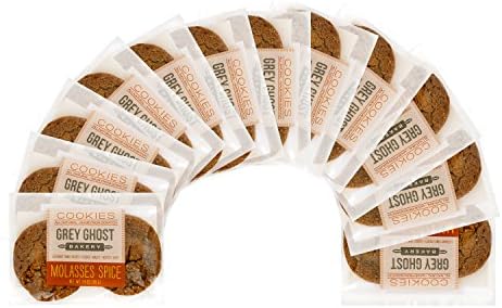 Grey Ghost Bakery Old-fashioned flavor with a modern kick. Molasses, ginger, and vanilla - Molasses Spice Cookies 12 of Individually Wrapped 1.4oz 2 packs (approx 24 cookies)