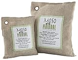 MOSO NATURAL Air Purifying Bag. Bamboo Charcoal Air Freshener, Deodorizer, Odor Eliminator, Odor Absorber For Cars and Home. 200g 500g Natural Color
