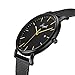 SONGDU Men's Fashion Date Slim Analog Quartz Watches with Stainless Steel Mesh Band (Gold and Black)