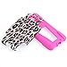 2items Combo: Stylus Pen + [Dual Layer] [Impact Resistance] [KickStand] Hybrid Armor Case for Motorola DROID Ultra XT1080 MOTOROLA DROID MAXX XT1080M (Pink Leopard Cheetah Spots - Hot Pink)