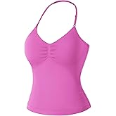 VOYJOY Impact Longline Strappy Top Workout Tank Tops for Women Impact Gym Sports Bra Camis