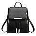 Z-joyee Casual Purse Fashion School Leather Backpack Shoulder Bag Mini Backpack for Women & Girls Black