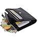 AINIMOER Women's RFID Blocking Leather Small Compact Bi-fold Zipper Pocket Wallet Card Case Purse with id Window (Lichee Black)