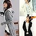 Halife Women's Hooded Knitted Sweater Belted Open Front Cardigan Sweater