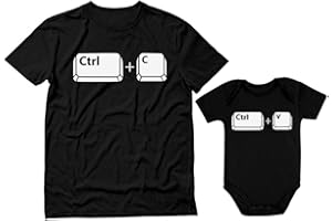 Tstars Ctrl C Ctrl V Dad and Baby Matching Outfits | Copy & Paste Shirts Set Gift for New Dads and Father's Day