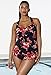 Aquabelle Women's Chlorine Resistant Poppies Sarong Front Swimsuit