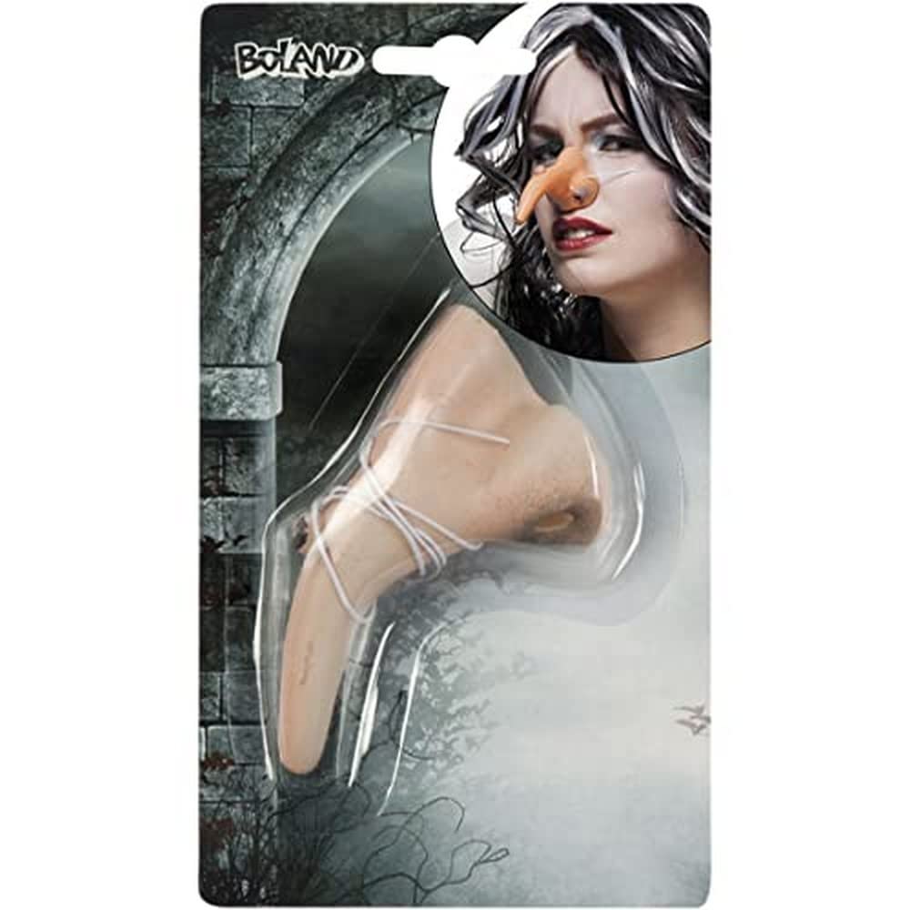 Boland Witch’s Nose on Elastic – Natural Colour Halloween Fancy Dress Accessory for Witches, Old Woman Costumes, Cosplay & Themed Parties – Lightweight Fake Nose Prop for Adults