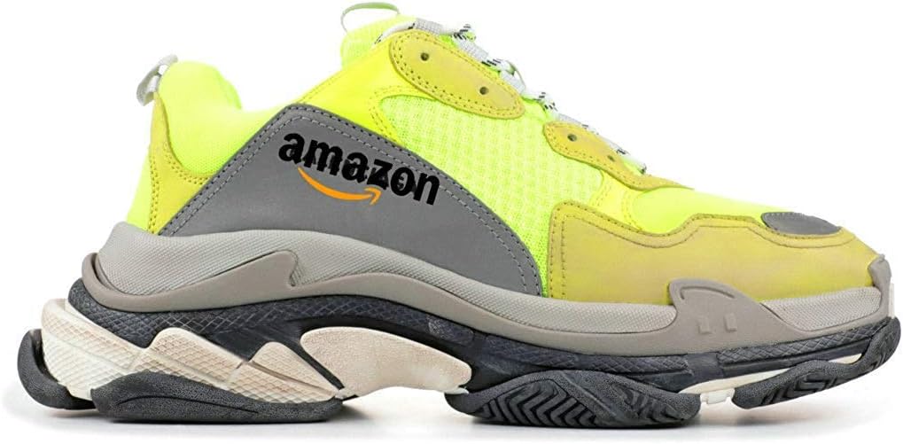 Sports Chaussures Sneakers Triple S Sneakers Yellow Fluo Chaussures de Gymnastique Men's Women's,EU 42