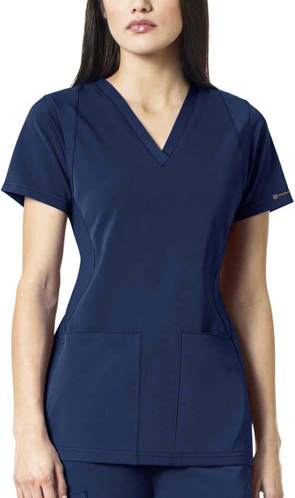 WonderWink Women's Hp Plus Size Vneck Scrub Top, Navy, 2XLarge Amazon