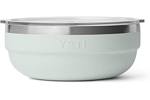 YETI Rambler Low Bowl, Vacuum Insulated, Stackable and Nestable Stainless Steel Bowl with Lid, 1.6 Quart, Ridgeline