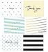 60 Pack Thank You Flat Note Cards - Polka Dot and Striped Assorted Blank Back Thank You Notes, All Occassion No Fold Flat Thank You Greeting Cards and Envelopes (Polka Dot & Stripes V1)