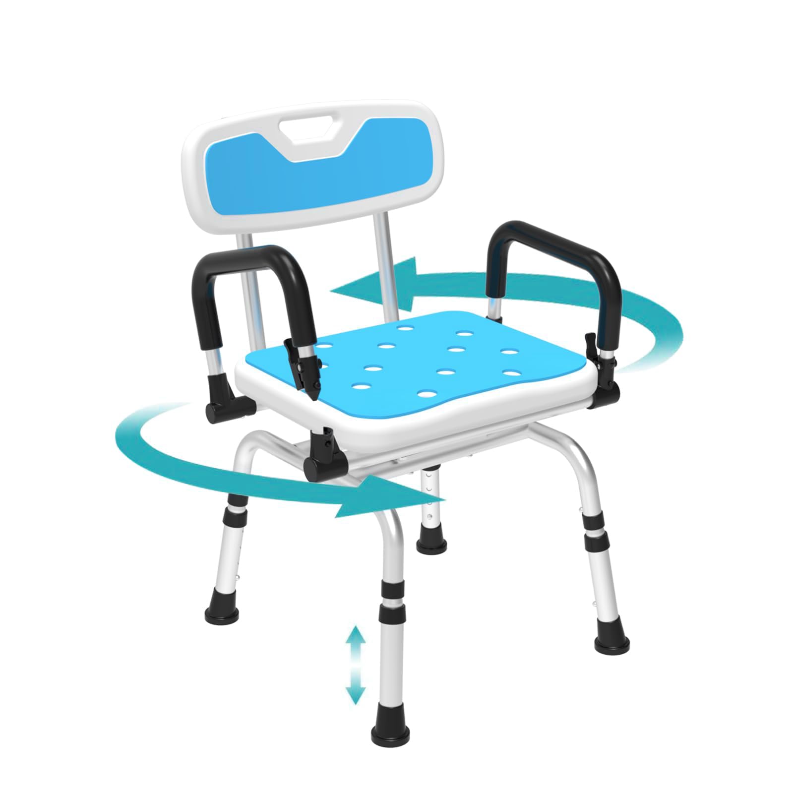 Rotating Showe Rchiar Mua 360° Swivel Shower Chair for Inside Shower, Medical Rotating Shower ...