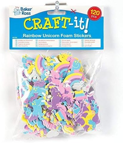 Baker Ross AG781 Rainbow Unicorn Foam (Pack of 120) Self Adhesive Puffy Scrapbook Stickers for Kids Arts and Crafts Projects Paper - Image 4