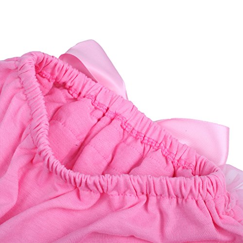 ICObuty Baby Girls Ruffle Bloomer Diaper Cover for Baby Girls Toddlers (Middle(7-12month), Pink)