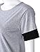 YesFashion Women's Casual Round Collar Short Sleeve T-Shirt Blouse Tops (L, Grey)