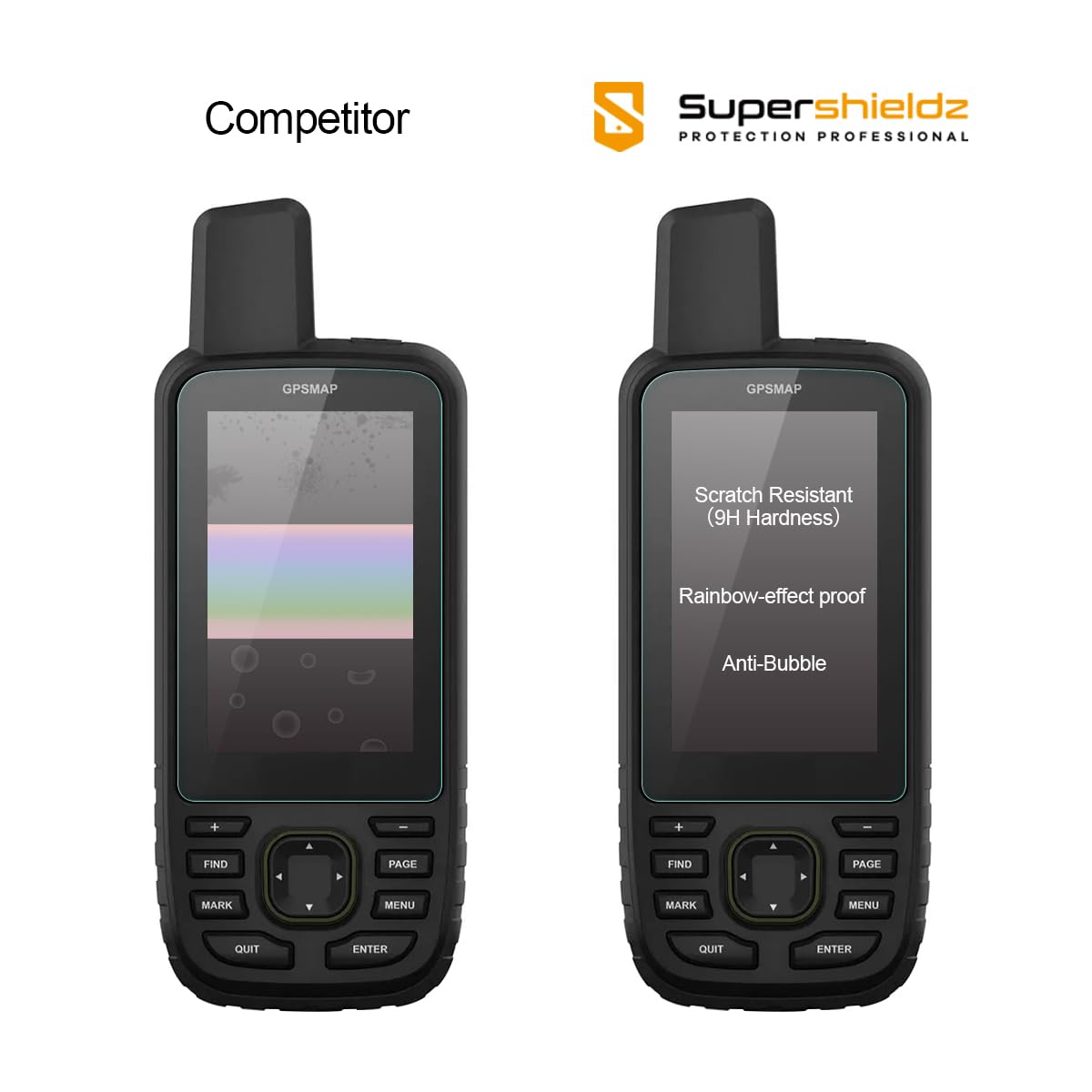 Supershieldz (3 Pack) Designed for Garmin GPSMAP 67 67i 66i 66s 66st 66sr Tempered Glass Screen Protector, Anti Scratch, Bubble Free