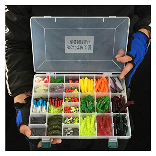 WODEJIA 301 Teile/Los Angelköder Set Gemischte Weiche Köder Köder Jig Kopf Kurbelhaken Wurm Künstliche Köder Angelkabeln… – Bild 4