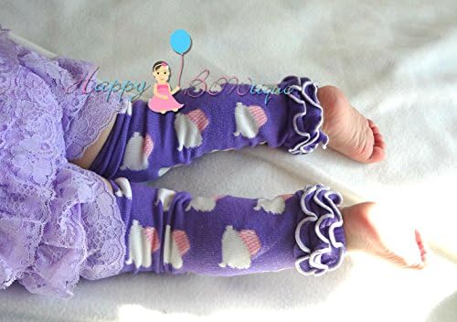 Lavender Cupcakes Ruffle Leg Warmers, Girl's Ruffle Leg Warmers (Lavender Cupcakes)