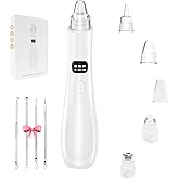 2025 Blackhead Remover Pore Vacuum, Blackhead Extractor-5 Suction Power 3 Adjustable Suction,USB Rechargeable Facial Pore Cleaner Kit Electric Acne Extractor Tool for Women & Men (White)