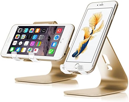 LOE Micro-Suction Series Aluminum Phone Stand For iPhone , iPad And Smartphones Gold