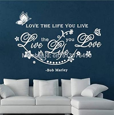 Love The Life You Live Motivational Quote Vinyl Wall Sticker Home Decoration Tapeten Heimwerker