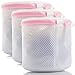 Tenrai Set of 3 Bra Bags, Delicates Laundry Bags, Bra Fine Mesh Wash Bag, Zippered, Protect Best Bra or Underware in The Washer (Cylindrical, Rose, Set of 3)