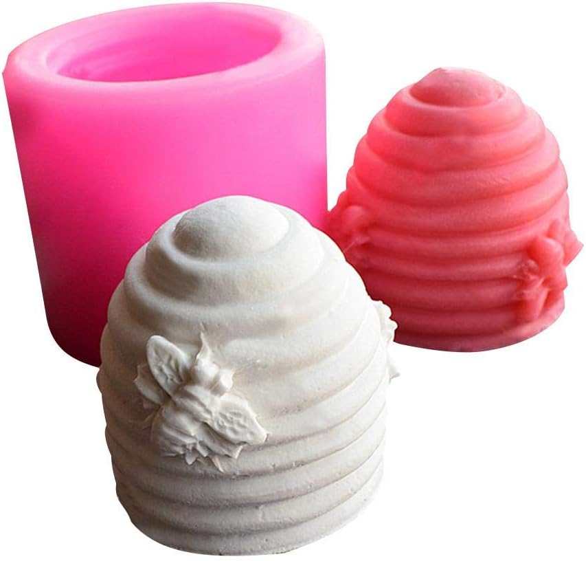 lievevt 1 Pack Silicone Bee Honeycomb Candle Mould 3D Bee Cake Mould Honeycomb Bee for Homemade Beeswax Candle, Soap, Lotion Bar, Fondant, Chocolate, Candy, Cake Decorating, Polymer Fimo Clay