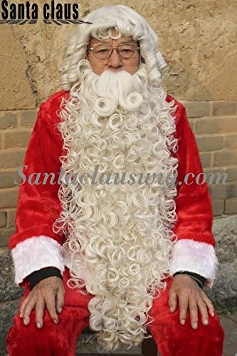 ZM Hair top quality Synthetic Santa Claus Beard Wig and moutache Set