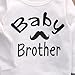 Newborn Boy Girl 3pcs Set Mustache Beard Long Sleeve Romper+Pants+Hat (0-3months, White)