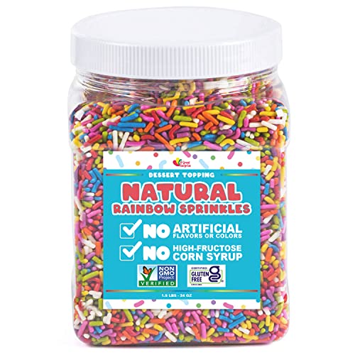 NATURAL Rainbow Sprinkles No Artificial Dyes 100 Natural, Gluten