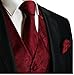 Burgundy Red Paisley Tuxedo Vest Set