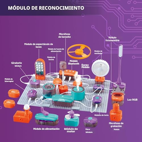 3 Electronic Building Box | 150 Experiments and 53 Components Stem Physics Toys with Light Sensors Microphone Electrical Engineering Learning Set with Basic Plates