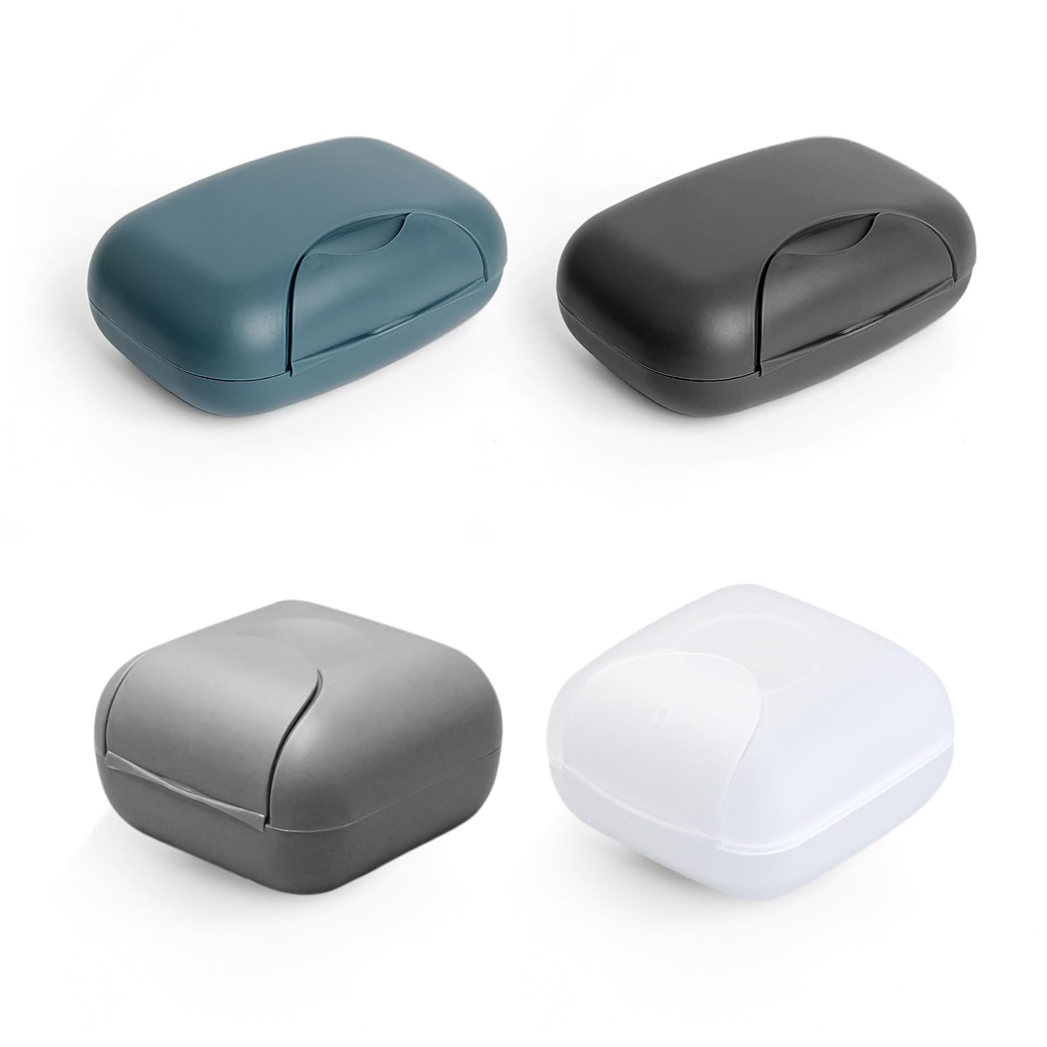 4 Pieces Soap Dish, Travel Soap Holder, Portable Waterproof and Leak Proof Soap Dish, Bathroom Gym Soap Holder Box with Lid, 4 Colors