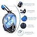 INTEY Snorkel Mask Full Face - 180°View Panoramic Snorkeling Mask, Anti-Fog and Anti-Leak, with Detachable Camera Mount, with Earplug and Nose Clip, Suitable for Snorkeling Swimming (L)