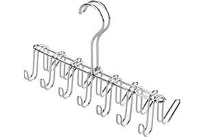 INTERDESIGN iDesign Classico Metal Tie Hanger, Hanging Closet Organization Storage Holder for Belts, Men's Ties, Women's Shawls, Pashminas, Scarves, Clothing, Accessories, Horizontal Rack