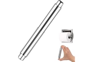 CAPHONT Toilet Paper Holder Roller Replacement, Stainless Steel Toilet Paper Roller Replacement Toilet Paper Spring Rod Universal, Chrome