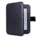 Thosdt Ultra Slim Thin PU Leather Cover Sleeve Case for Barnes & Noble Nook 2/3 Case for Nook Simple Touch Nook Glowlight (BLACK)
